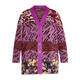 MARINA RINALDI INTARSIA LONG CARDIGAN MAGENTA 