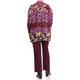 MARINA RINALDI INTARSIA LONG CARDIGAN MAGENTA 