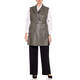 MARINA RINALDI SHEEP SKIN LEATHER GILET MILITARY