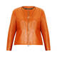 MARINA RINALDI LEATHER JACKET TANGERINE