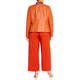 MARINA RINALDI LEATHER JACKET TANGERINE