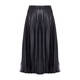 MARINA RINALDI FAUX-LEATHER AND LACE SKIRT BLACK