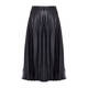 MARINA RINALDI FAUX-LEATHER AND LACE SKIRT BLACK