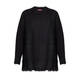 MARINA RINALDI CABLE KNIT WOOL BLEND SWEATER BLACK