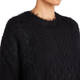 MARINA RINALDI CABLE KNIT WOOL BLEND SWEATER BLACK