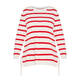 MARINA RINALDI COTTON KNITTED STRIPE SWEATER RED