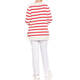 MARINA RINALDI COTTON KNITTED STRIPE SWEATER RED