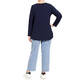 MARINA RINALDI SCOOP NECK TOP NAVY