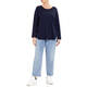 MARINA RINALDI SCOOP NECK TOP NAVY