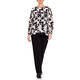 MARINA RINALDI ABSTRACT PRINT SILK TUNIC BLACK AND WHITE