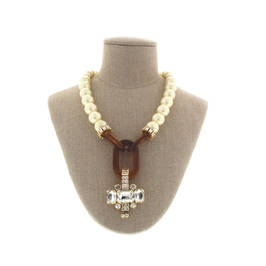 NUR PEARL TORTOISESHELL AND JEWEL NECKLACE - Plus Size Collection