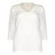 OPEN END ivory silky TOP with contrast neckline