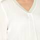 OPEN END ivory silky TOP with contrast neckline