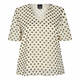 PERSONA BY MARINA RINALDI CREAM AND BLACK CHIFFON POLKA DOT TOP
