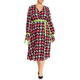 PERSONA BY MARINA RINALDI CHEQUER PRINT WRAP DRESS MULTI