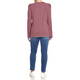 NOW BY PERSONA STRIPE LUREX TOP RED 