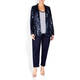 PERSONA BY MARINA RINALDI SEQUIN TUXEDO JACKET NAVY