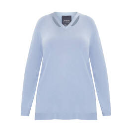 PERSONA CREPE KNITTED TUNIC PALE BLUE - Plus Size Collection