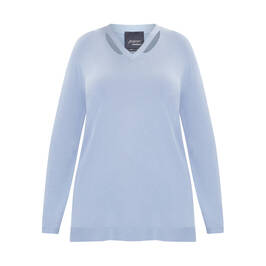 PERSONA CREPE KNITTED TUNIC PALE BLUE - Plus Size Collection