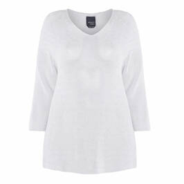 PERSONA BY MARINA RINALDI WHITE LUREX KNITTED TUNIC - Plus Size Collection