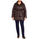 PERSONA BY MARINA RINALDI FAUX-LEATHER PUFFER BROWN