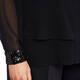 PERSONA BY MARINA RINALDI CHIFFON AND SEQUIN SHIRT BLACK
