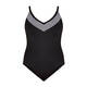 PERSONA BY MARINA RINALDI BLACK SWIMSUIT WITH SILVER V 