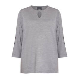 PERSONA BY MARINA RINALDI KEYHOLE SWEATER GREY - Plus Size Collection