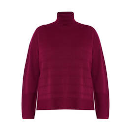 PERSONA BY MARINA RINALDI POLO NECK SWEATER WINE - Plus Size Collection