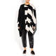 PERSONA BY MARINA RINALDI PONCHO BLACK AND WHITE
