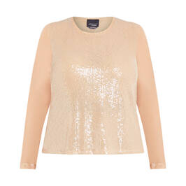 PERSONA BY MARINA RINALDI SEQUIN MESH TOP NUDE - Plus Size Collection