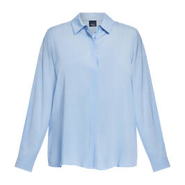 Persona by Marina Rinaldi Silk Blend Shirt Blue - Plus Size Collection
