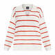 PERSONA BY MARINA RINALDI PURE COTTON SWEATER WHITE AND CORAL