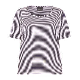 Persona by Marina Rinaldi Stripe T-Shirt Blue and White - Plus Size Collection