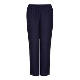 PERSONA navy linen TROUSERS - Plus Size Collection