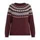 PERSONA BY MARINA RINALDI FAIRISLE LUREX SWEATER WINE