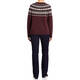 PERSONA BY MARINA RINALDI FAIRISLE LUREX SWEATER WINE