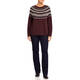 PERSONA BY MARINA RINALDI FAIRISLE LUREX SWEATER WINE
