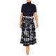 Piero Moretti Velvet Printed Skirt Blue and Silver 