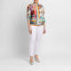 Rofa Printed Satin Bomber Jacket Multicolour 