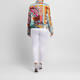 Rofa Printed Satin Bomber Jacket Multicolour 
