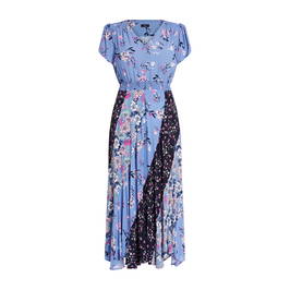Tia Floral Print Dress Blue  - Plus Size Collection
