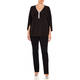 Tia Top With Mirrored Trim Black