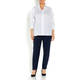 BEIGE PULL ON TROUSER FRONT CREASE NAVY
