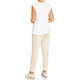 BEIGE STRETCH JERSEY CAP SLEEVE TOP WHITE 