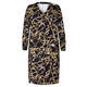 BEIGE EQUESTRIAN MOTIF DRESS BLACK AND GOLD