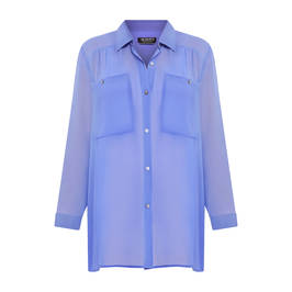 Verpass Sheer Shirt Cobalt  - Plus Size Collection