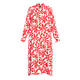 Yoek Linen Floral Dress Red and White