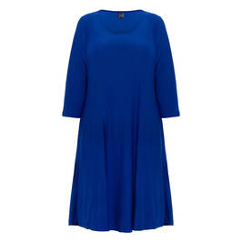Yoek Stretch Jersey Dress Cobalt  - Plus Size Collection