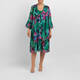 Yoek Georgette Long Jacket Print Green 